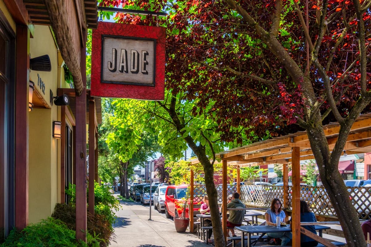 Sellwood neighborhood near the riverfront parks