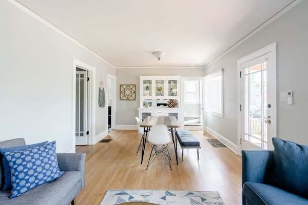 Dining room open to the living room.